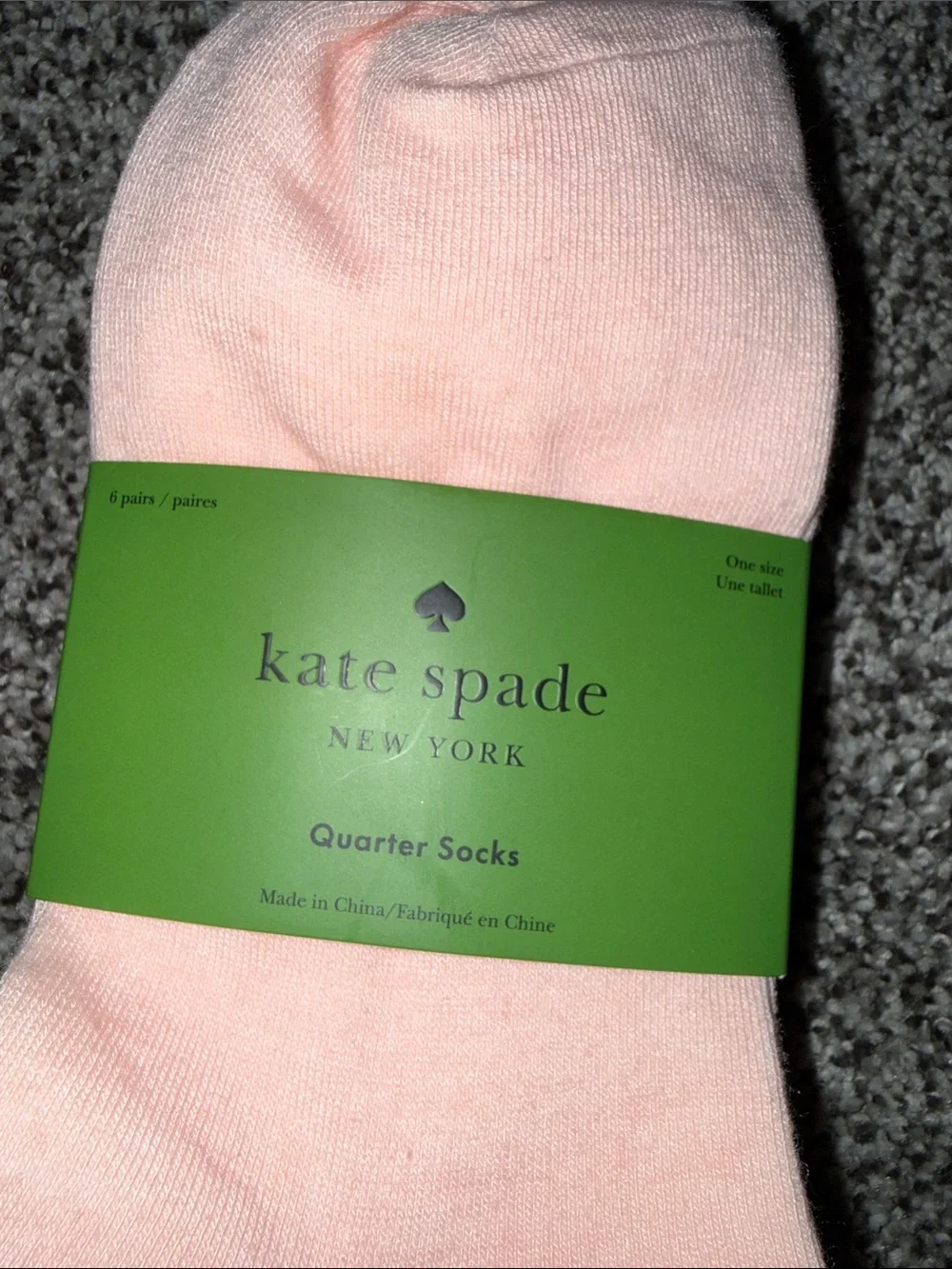 Kate Spade Pink and White Low-Cut Athletic Socks - 6 Pair